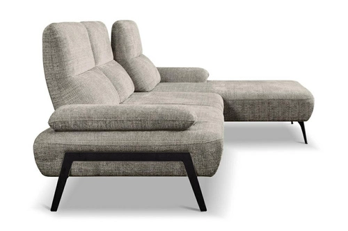 Narożnik do salonu Rasmus nowoczesny prawy z regulacją oparcia szary jasny Intesi