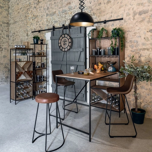 Krzesło barowe Lois PU brązowy Outlet