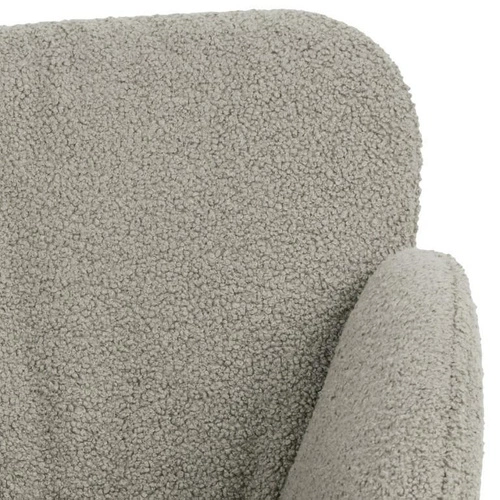 Fotel bujany Kelsey do salonu szary nowoczesny z podnóżkiem wygodny tapicerowany