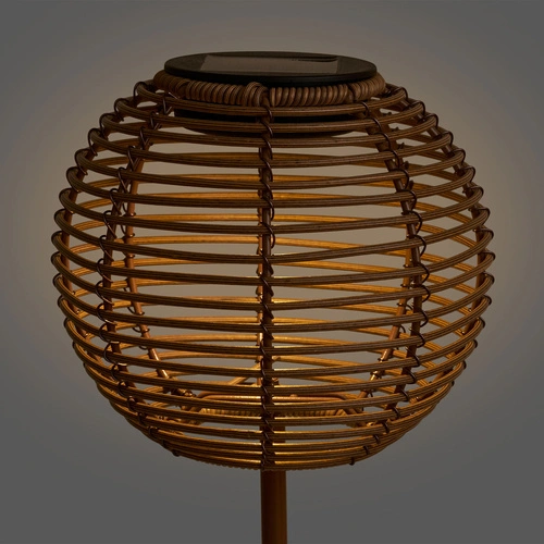 Lampion ogrodowy solar LED Carlisle House Nordic, brązowy 70 cm IP44