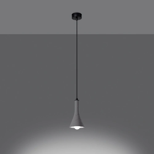 Lampa wisząca betonowa REA 1 szara nowoczesna nad stół do jadalni i kuchni SOLLUX