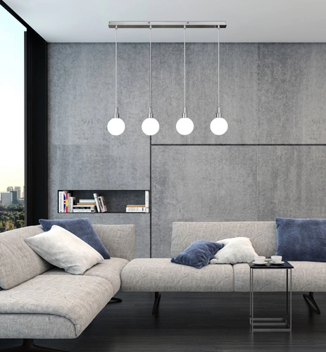 Lampa wisząca Maldus chromowy 4x40W G9  klosz biały