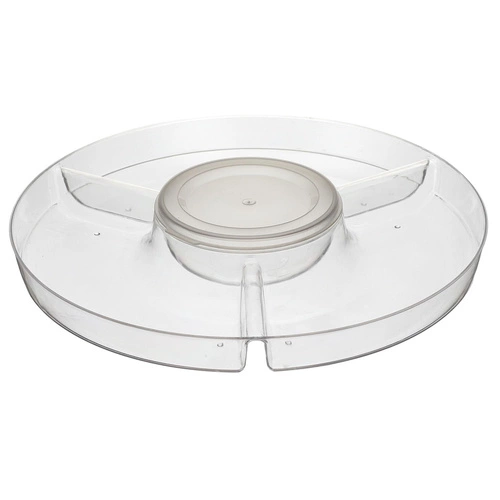 Lunchbox na sałatkę Bain de Soleil Intesi z przegródkami i łyżkami, okrągły, zielony, do pracy