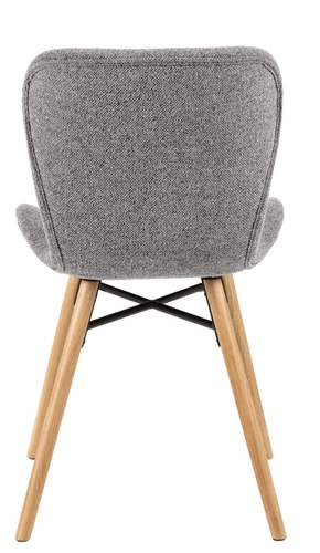 Krzesło tapicerowane Batilda szare do jadalni nowoczesne z drewnianymi nogami Actona