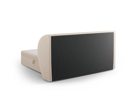 Łóżko tapicerowane Miley beżowe 140x200 z pojemnikiem nowoczesne do sypialni