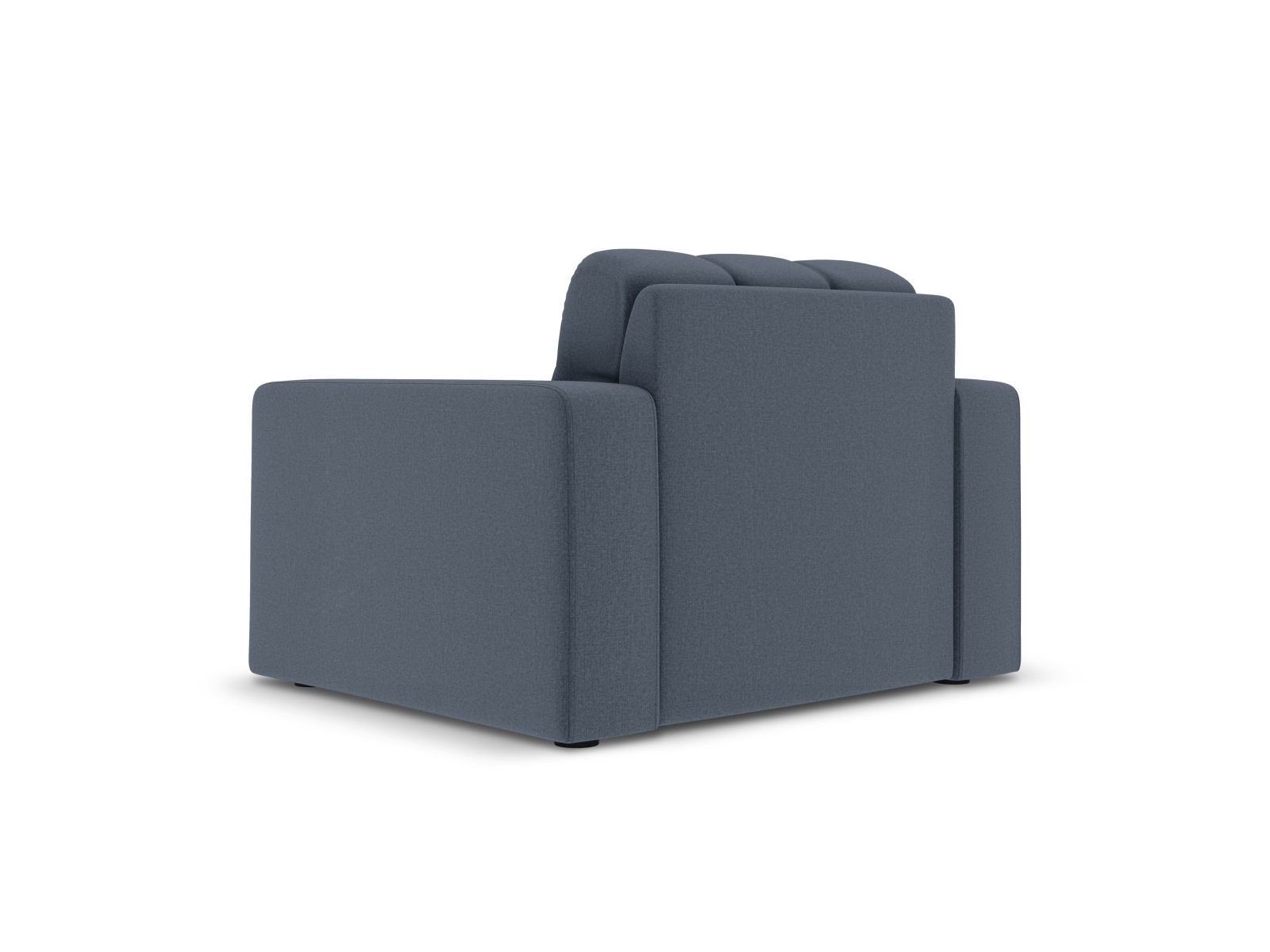 Fotel uszak do salonu Justin niebieski welur z podłokietnikami nowoczesny glamour BESO LUX