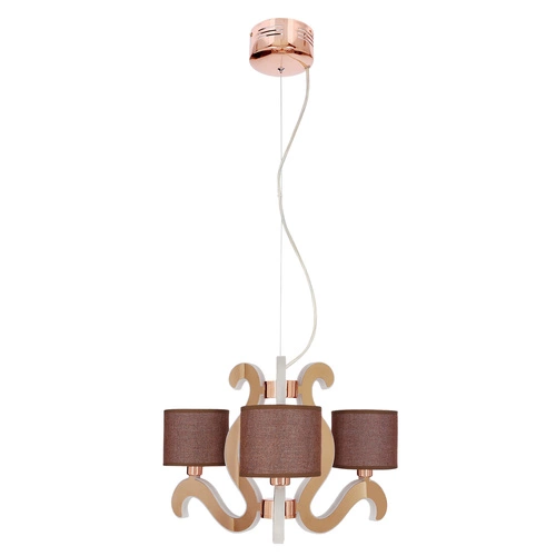 Lampa wisząca Ambrosia 3 nowoczesna LED z abażurem miedziana do salonu i jadalni