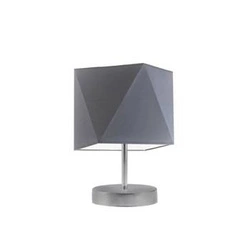 Lampka PASADENA abażur szary stalowy stelaż srebrny 