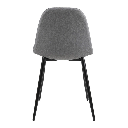 Krzesło tapicerowane Wilma Actona do jadalni nowoczesne szare na czarnych nogach