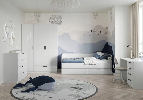 Komoda Holly biała z szufladami 100 cm nowoczesna komoda do salonu Intesi