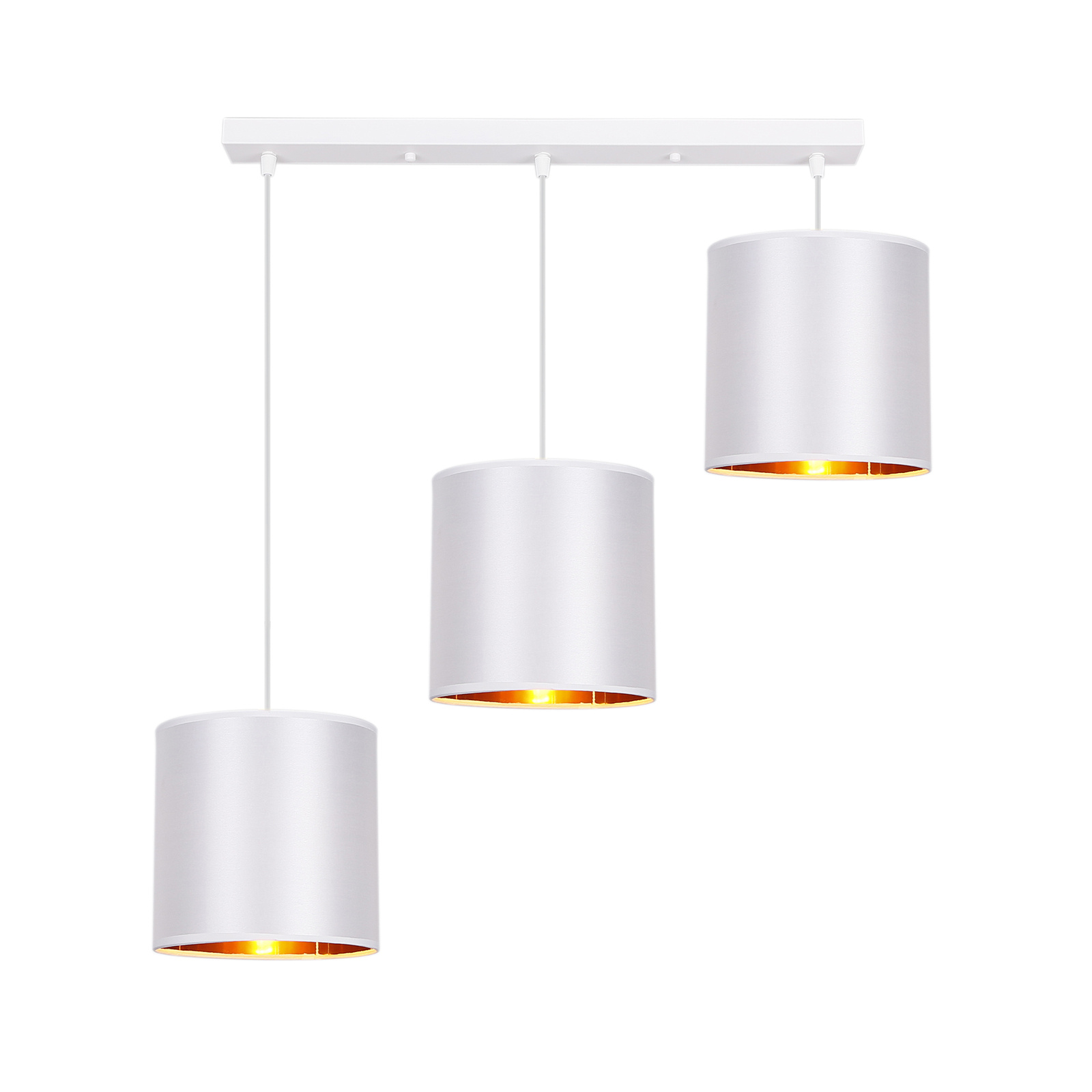 Lampa wisząca Atlanta biały 3x40W E27 abażur biały