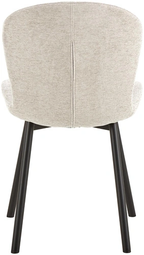 Krzesło Esra beżowe tapicerowane do jadalni nowoczesne na czarnych nogach