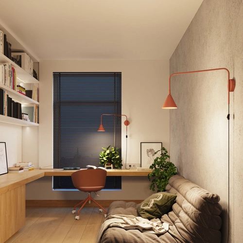 Kinkiet ścienny NOX nowoczesny metalowy czerwony do salonu i sypialni SOLLUX LIGHTING