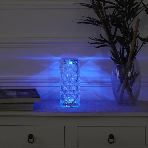 Lampka nocna LED Crystal Intesi glamour z pilotem 12 kolorów do sypialni i salonu 21,5 cm