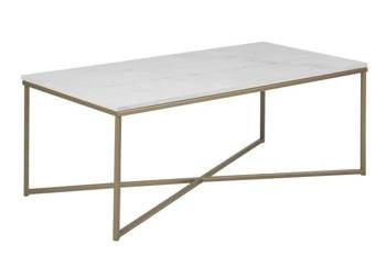 Stolik kawowy Alisma prostokąt Brass/Marable