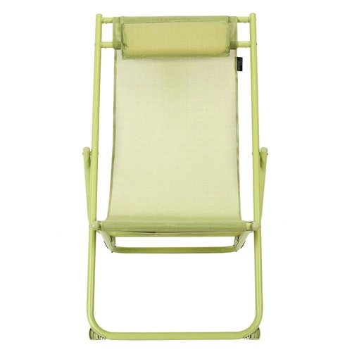 Leżak ogrodowy Canard składany zielony z regulacją oparcia, metalowy na taras lub plażę