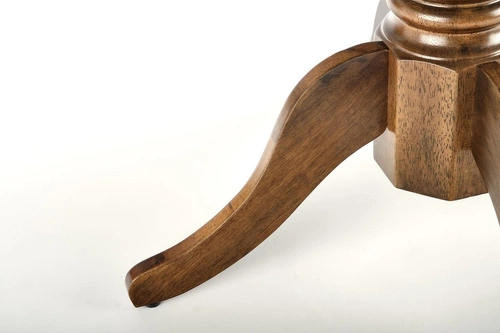 Stół okrągły rozkładany Bator 90-124 cm do jadalni vintage ciemny dąb na jednej nodze Intesi