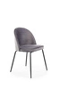 Krzesło tapicerowane Nebraska szare welurowe do jadalni i salonu nowoczesne Intesi