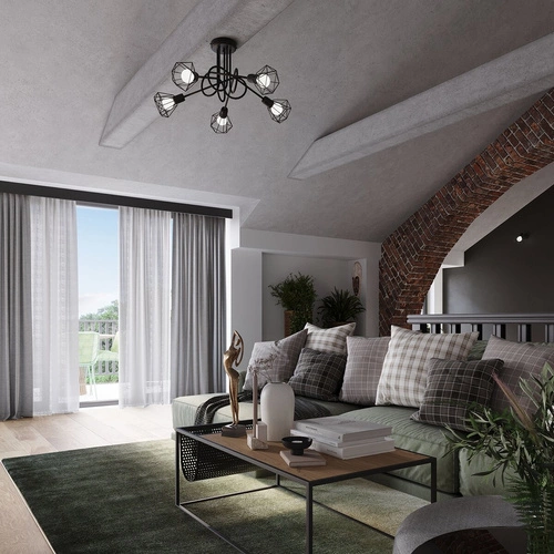 Nowoczesny żyrandol ARTEMIS 5S czarny metalowy do salonu i jadalni SOLLUX LIGHTING