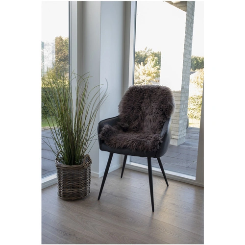 Futerko jagnięce House Nordic dekoracyjna poduszka na krzesło do salonu 50x85 brązowe