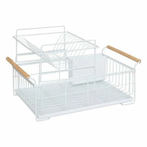 Ociekacz do naczyń dwupoziomowy Naturéo biały na blat metalowy z tacką 5five simply smart