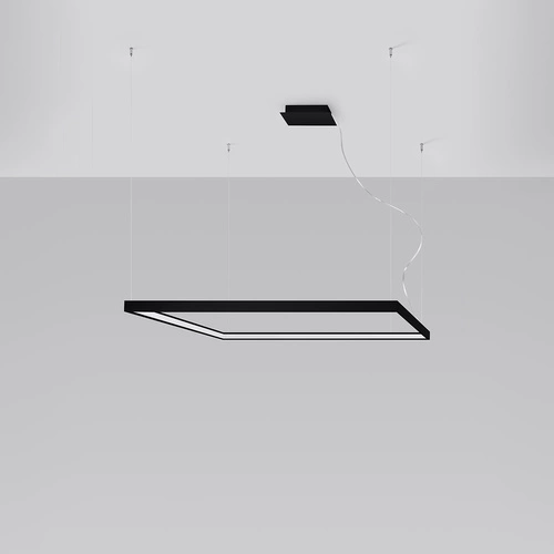 Nowoczesny żyrandol LED Nelya L czarny do salonu i nad stół, metal, 110 cm