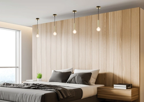 Lampa wisząca tuba złota Dallas 142 mm glamour do salonu i jadalni Ledea