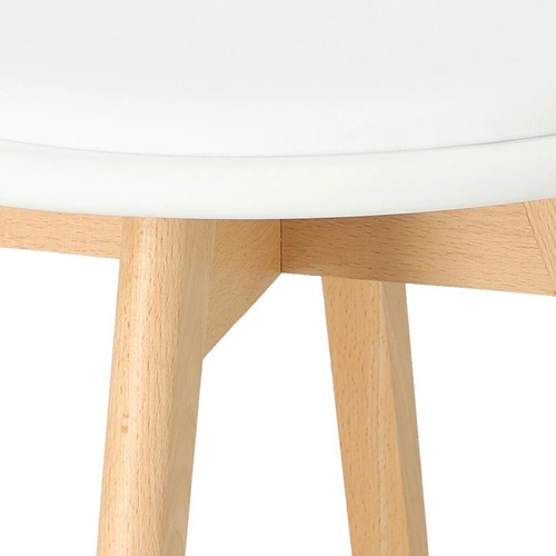 Krzesło do jadalni Sirena białe skandynawskie z tworzywa i drewna łatwe w czyszczeniu Intesi