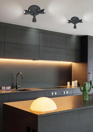 Picardo plafon sufitowy czarny stalowy 3xE14 nowoczesny regulowany do salonu i kuchni