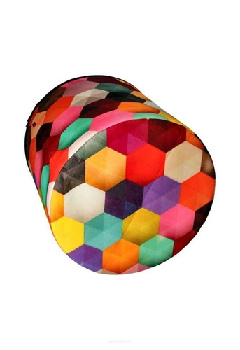 Pufa okrągła Disco Intesi nowoczesna multikolor tapicerowana do salonu i sypialni 40 cm