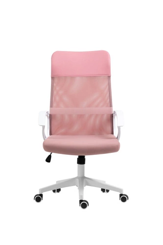 Fotel biurowy ergonomiczny Rosso różowy obrotowy z siatki do biurka nowoczesny Intesi