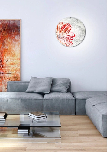 Plafon okrągły szklany czerwony Spring 30 nowoczesny do salonu i sypialni CANDELLUX