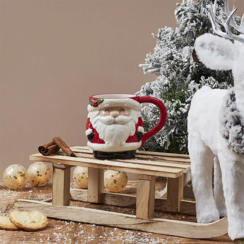 Kubek świąteczny ceramiczny Intesi Mikołaj 300 ml do kawy i herbaty na prezent