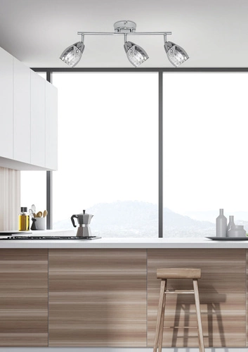 Lampa sufitowa Milton nowoczesna chromowana 3-punktowa regulowana do salonu i kuchni