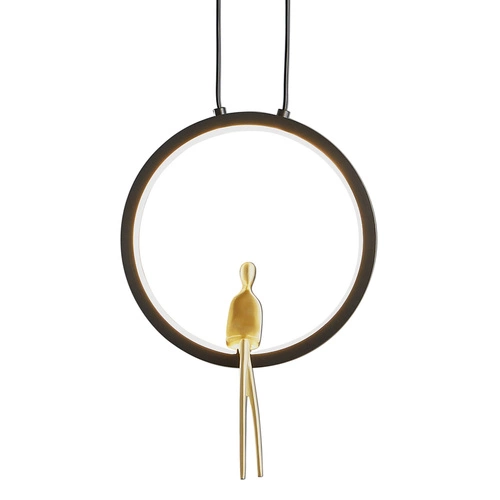 Lampa wisząca LED AMICI czarno-złota 27 cm do salonu i nad stół regulowana