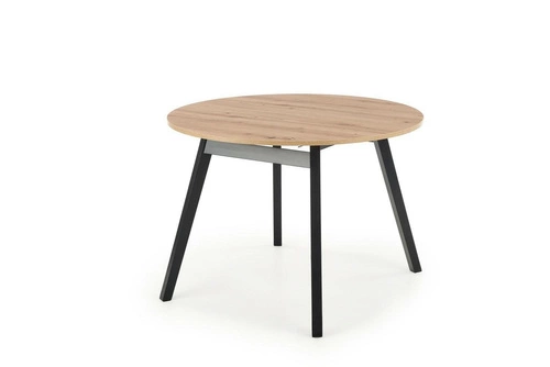 Stół rozkładany Hemmy dąb artisan czarne nogi nowoczesny do jadalni i kuchni 102-142 cm