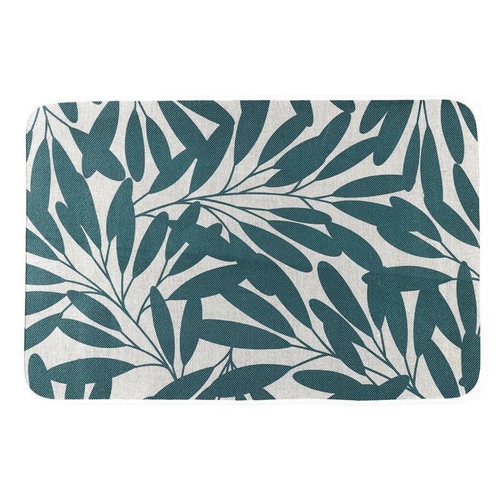 Dywanik Arlla zielony w liście 40x60 nowoczesny do przedpokoju pranie w pralce