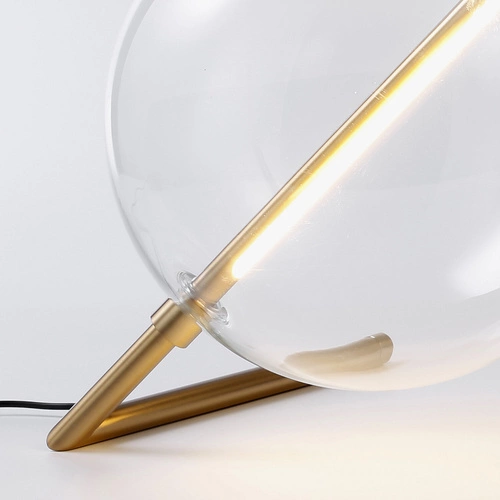 Lampa stołowa AMORE LED złota nowoczesna do salonu i sypialni ze szklanym kloszem 25 cm