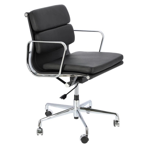 Fotel biurowy ergonomiczny obrotowy CH2171 PREMIUM skórzany czarny do biura EA217