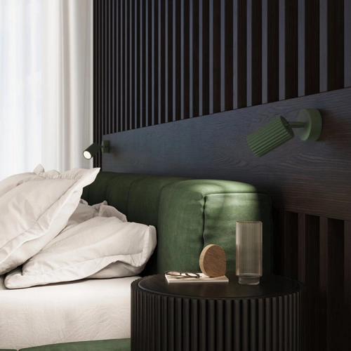 Plafon sufitowy KARBON 40 zielony oliwkowy minimalistyczny do salonu i sypialni aluminium