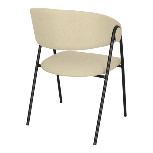 Krzesło tapicerowane Larisa beżowe do jadalni i kuchni loftowe z podłokietnikami Intesi