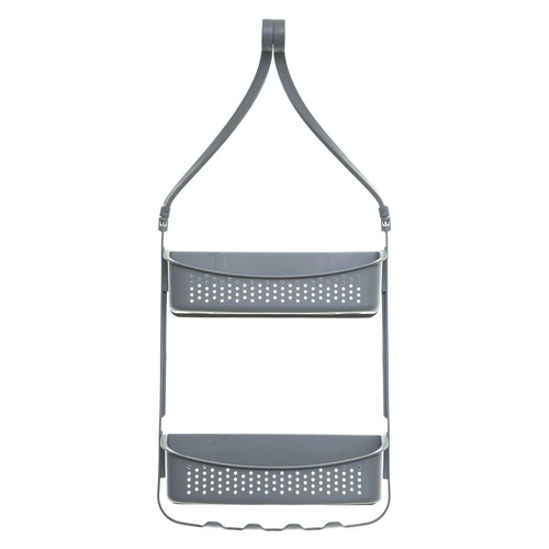 Półka łazienkowa wisząca Flexible 2-poziomowa szara pod prysznic nowoczesna 5five simply smart