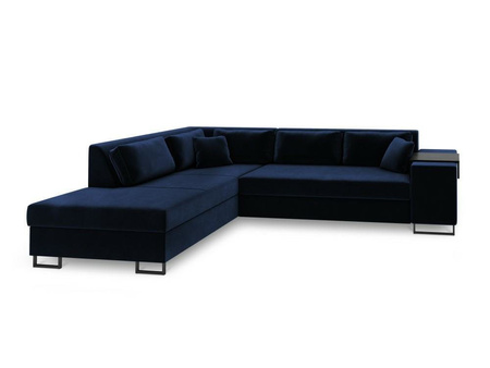 Narożnik z funkcją spania York Royal Blue Velvet lewostronny