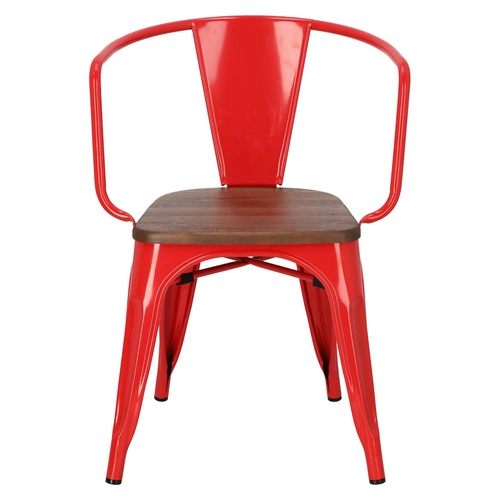 Krzesło Paris Arms Wood czerwone sosna orzech