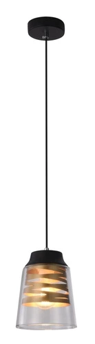 Lampa wisząca Fresno czarny 1x60W E27  klosz bezbarwny