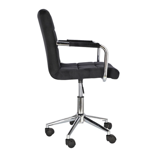 Fotel biurowy ergonomiczny Cosmo Arm czarny velvet nowoczesny z podłokietnikami obrotowy