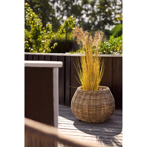 Zestaw 2 koszy dekoracyjnych Melaka rattan kubu naturalny do salonu House Nordic