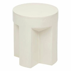 Stolik kawowy Kriz okrągły biały ceramiczny nowoczesny do salonu i sypialni Atmosphera