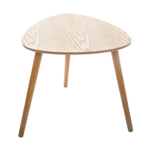 Zestaw 3 stolików kawowych Mileo S drewnianych do salonu skandynawskich naturalnych