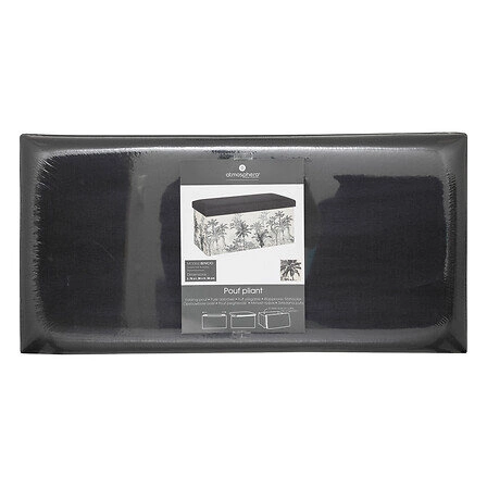 Pufa Benicio rozkładana podwójna ze schowkiem czarno-biała do salonu i przedpokoju Atmosphera